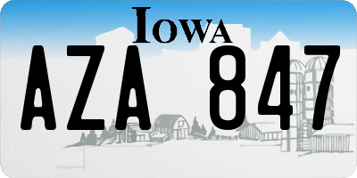 IA license plate AZA847