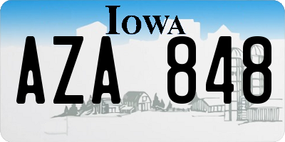 IA license plate AZA848