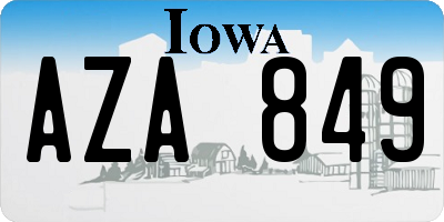 IA license plate AZA849