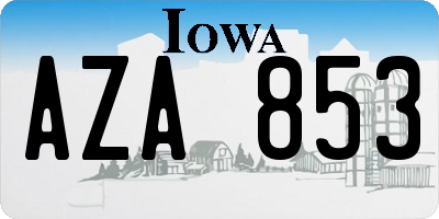 IA license plate AZA853