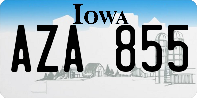 IA license plate AZA855