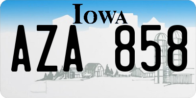 IA license plate AZA858
