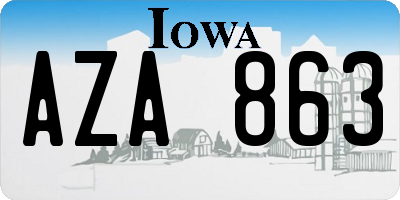 IA license plate AZA863