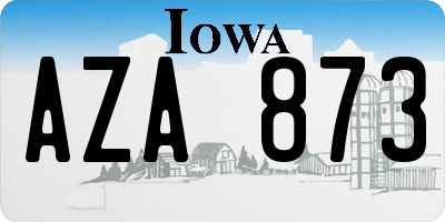 IA license plate AZA873