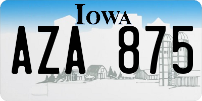 IA license plate AZA875