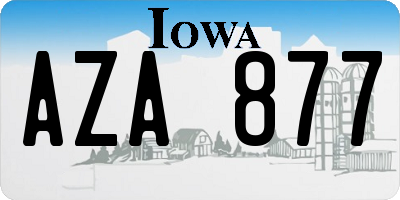 IA license plate AZA877
