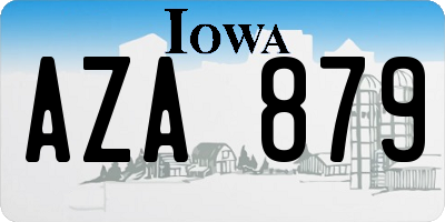 IA license plate AZA879