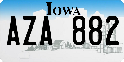 IA license plate AZA882