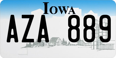 IA license plate AZA889