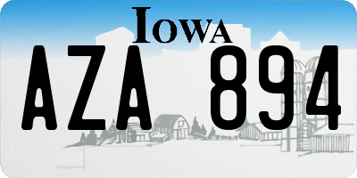 IA license plate AZA894
