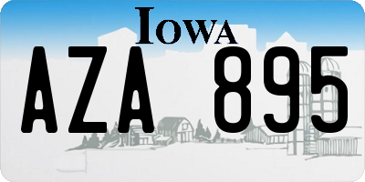 IA license plate AZA895