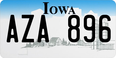 IA license plate AZA896