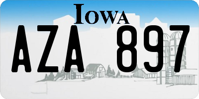 IA license plate AZA897