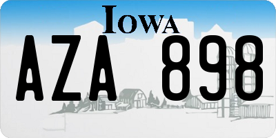IA license plate AZA898