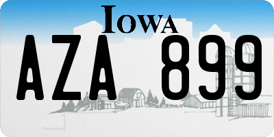 IA license plate AZA899