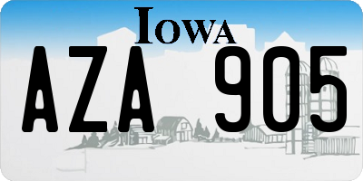 IA license plate AZA905