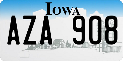 IA license plate AZA908