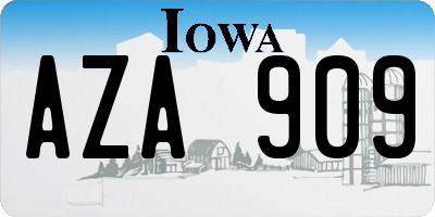 IA license plate AZA909
