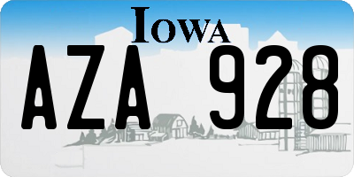 IA license plate AZA928