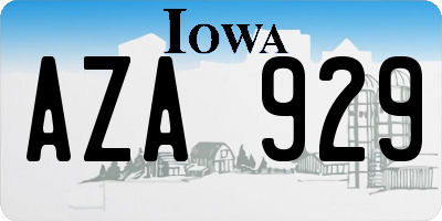 IA license plate AZA929