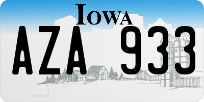 IA license plate AZA933