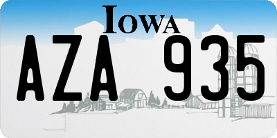 IA license plate AZA935