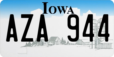 IA license plate AZA944