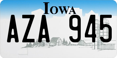 IA license plate AZA945