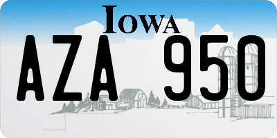 IA license plate AZA950