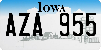 IA license plate AZA955