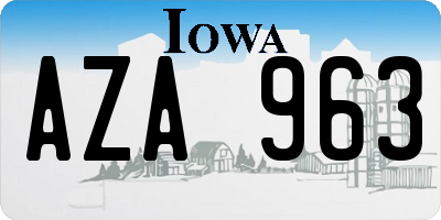 IA license plate AZA963