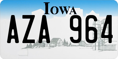IA license plate AZA964