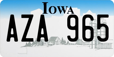 IA license plate AZA965