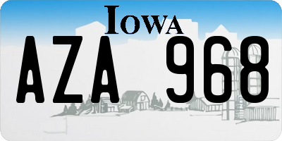 IA license plate AZA968