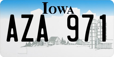 IA license plate AZA971