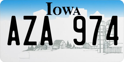 IA license plate AZA974