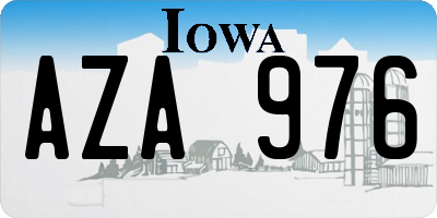 IA license plate AZA976