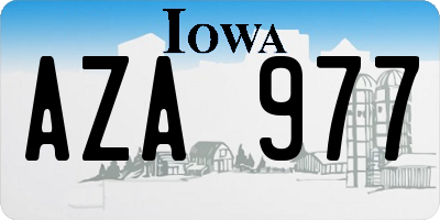 IA license plate AZA977