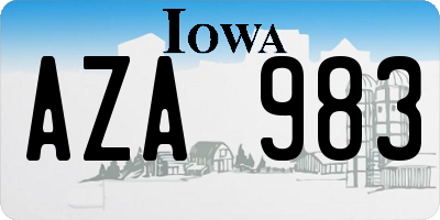 IA license plate AZA983