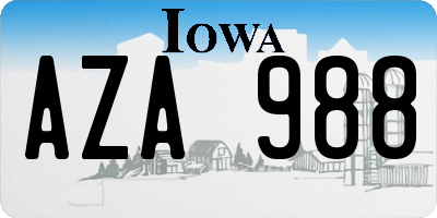 IA license plate AZA988