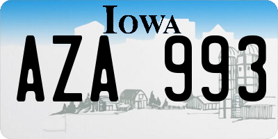 IA license plate AZA993