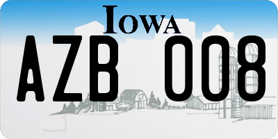 IA license plate AZB008