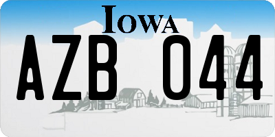 IA license plate AZB044