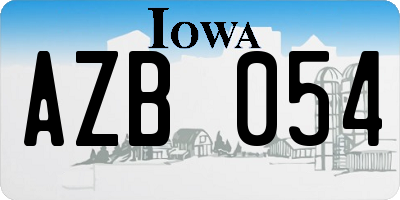 IA license plate AZB054