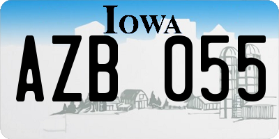 IA license plate AZB055