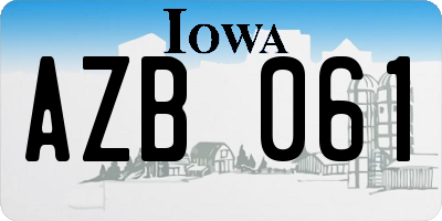 IA license plate AZB061