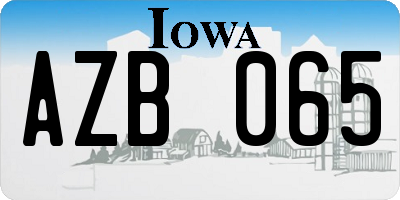 IA license plate AZB065