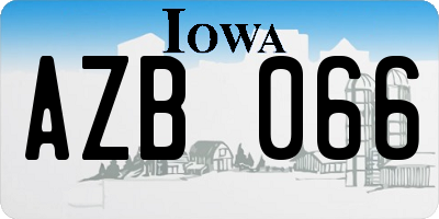 IA license plate AZB066