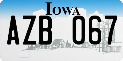 IA license plate AZB067