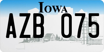 IA license plate AZB075